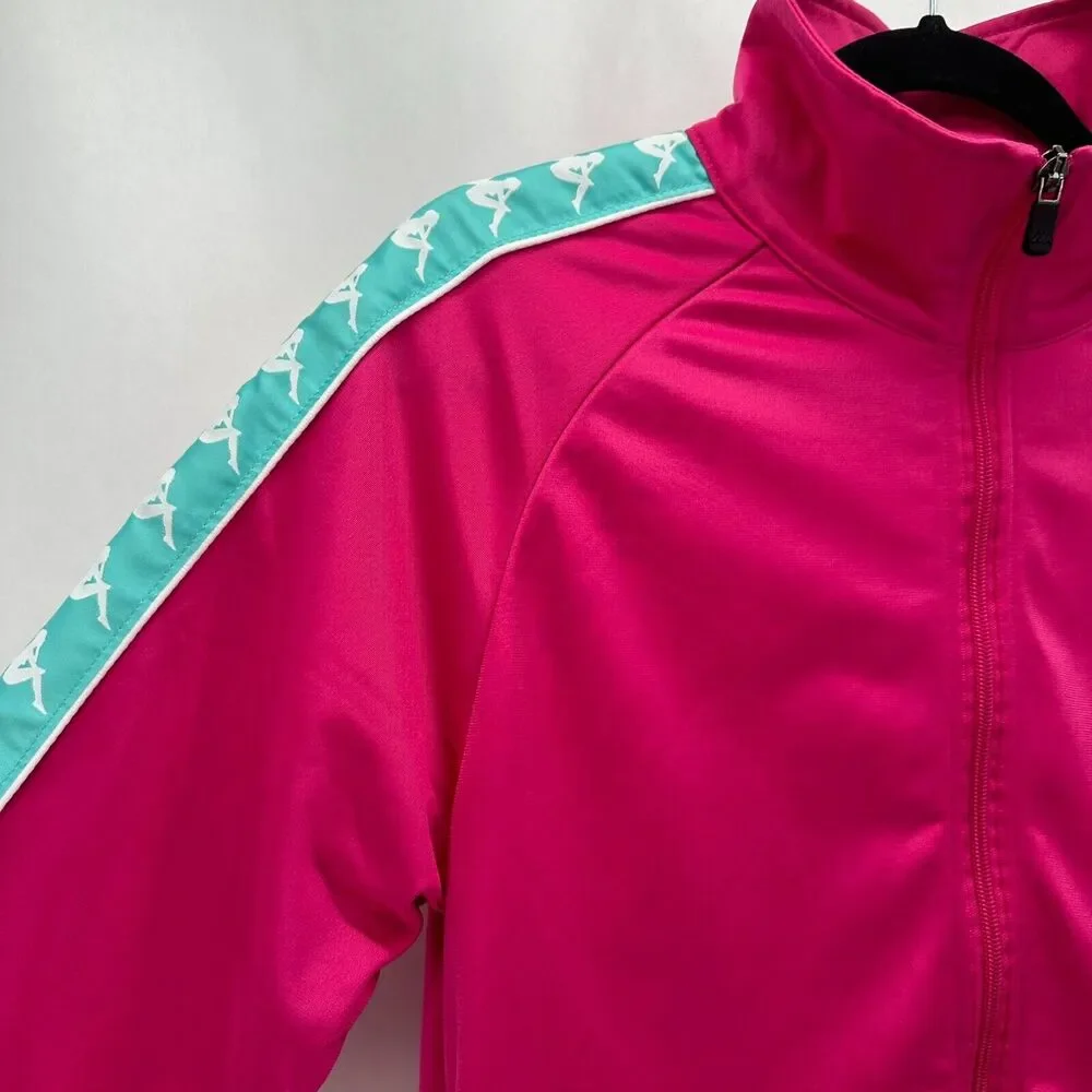 Kappa Banda Anniston Track Jacket Mens S Fushcia Pink Teal Athleisure Bloke NWT - Picture 2 of 12